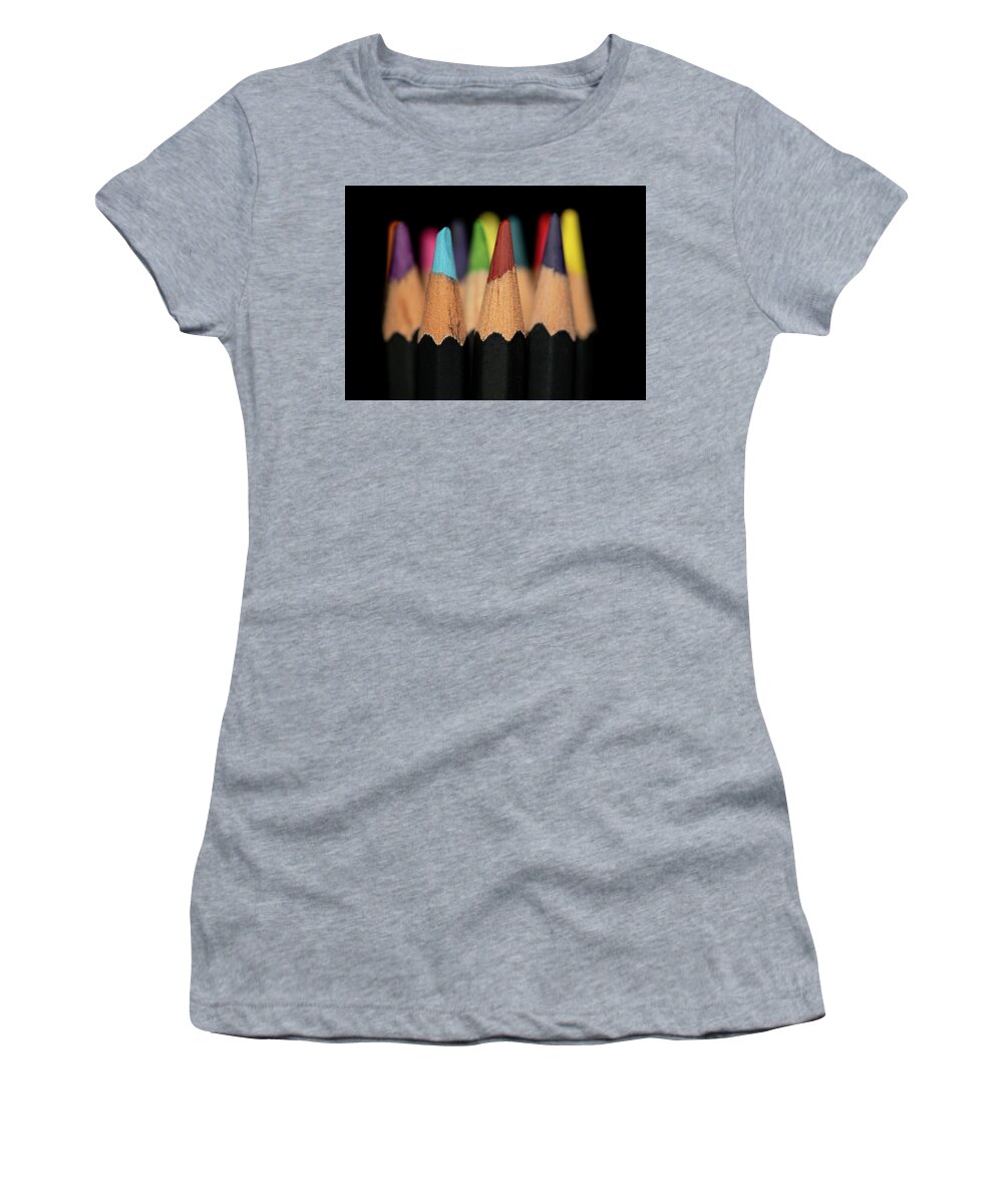 Pencil Women's T-Shirt featuring the photograph Artist Tools - Macro 5 by Amelia Pearn