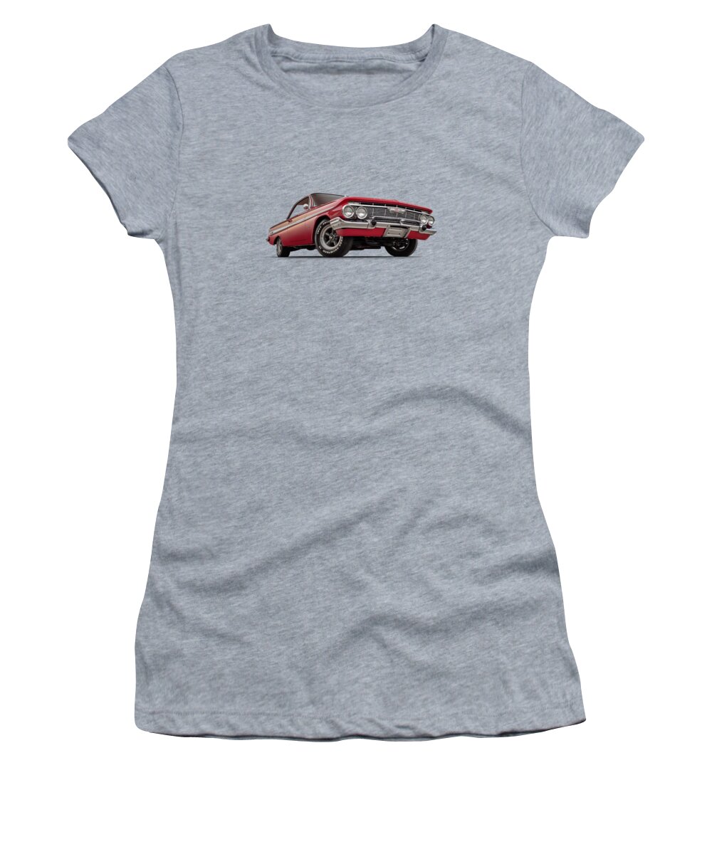 Chevy Women's T-Shirt featuring the digital art 61 Impala SS by Douglas Pittman