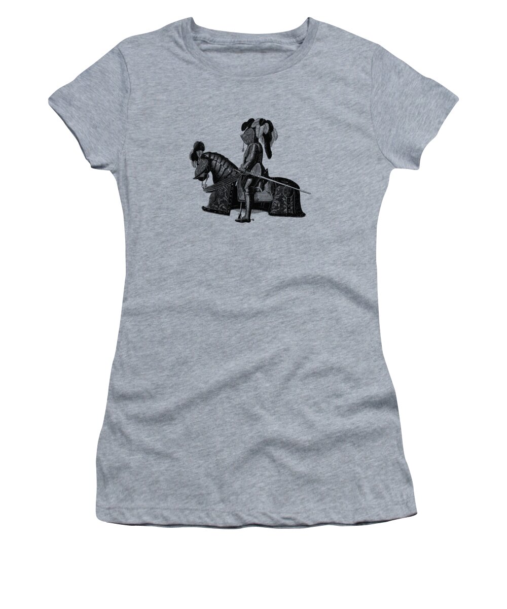 Knight Women's T-Shirt featuring the digital art Knight And Horse In Armour by Madame Memento