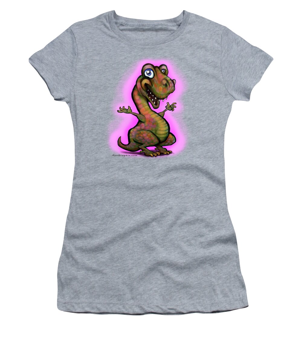 Baby Women's T-Shirt featuring the painting Babysaurus Rex by Kevin Middleton