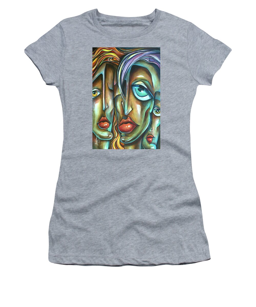 Urban Expressions Women's T-Shirt featuring the painting 'As One' by Michael Lang