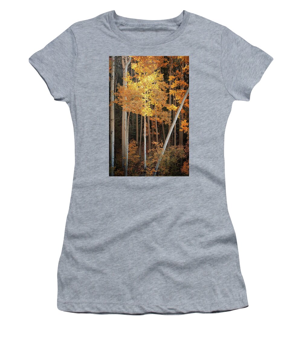 Scenics Women's T-Shirt featuring the photograph Aspen Glow by Mary Lee Dereske