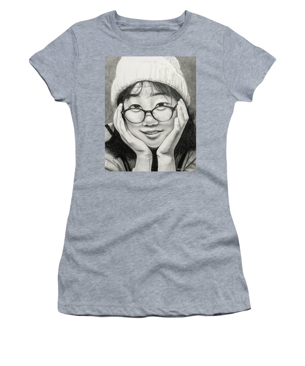 Asuka Women's T-Shirt featuring the drawing Asuka 5 by Tim Ernst