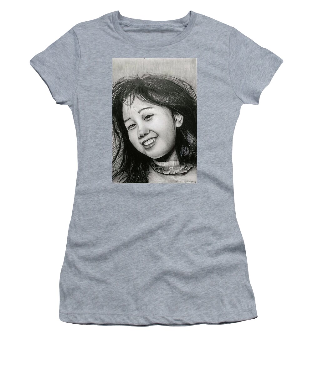 Girl Women's T-Shirt featuring the drawing Asuka 7 by Tim Ernst