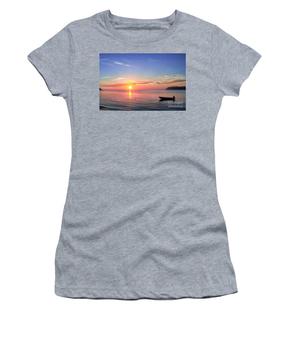Sunrise Women's T-Shirt featuring the photograph Atlantic Sunrise by Shelia Hunt