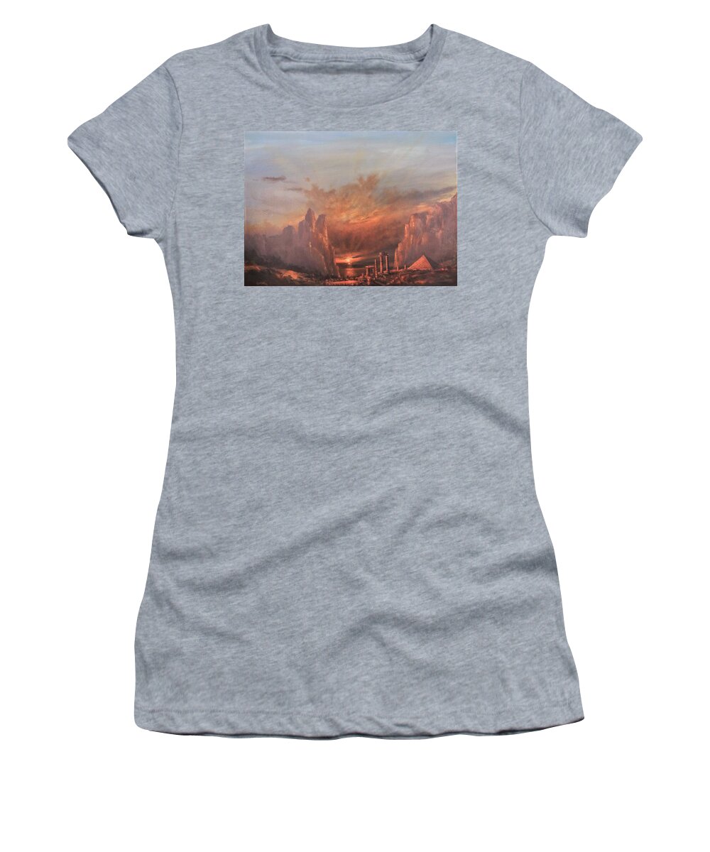 Atlantis Women's T-Shirt featuring the painting Atlantis by Tom Shropshire
