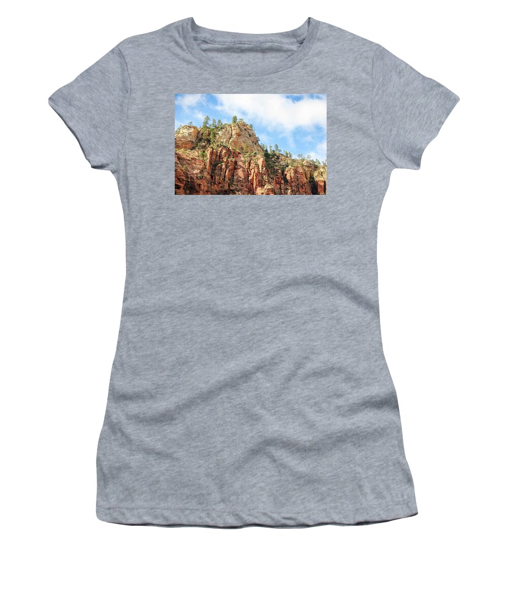 Landscape Women's T-Shirt featuring the photograph Atop the Canyon Wall by Robert Carter