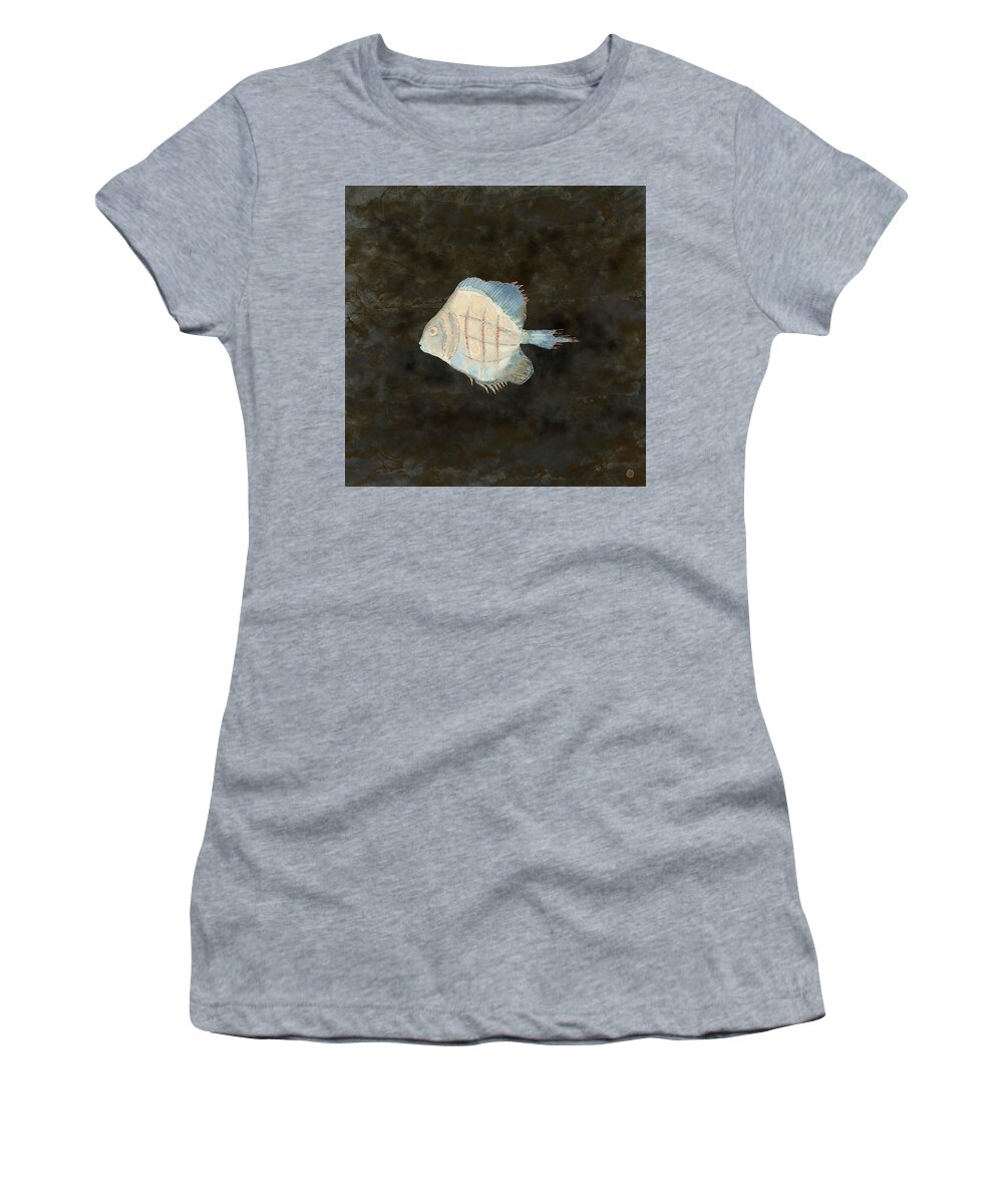 Exotic Fish Women's T-Shirt featuring the digital art Australian Exotic Fish in Vintage Earth Tones by Andreea Dumez