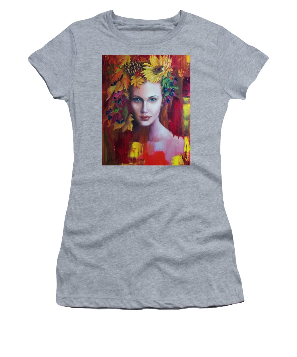 Autumn Women's T-Shirt featuring the painting Autumn by Caroline Philp