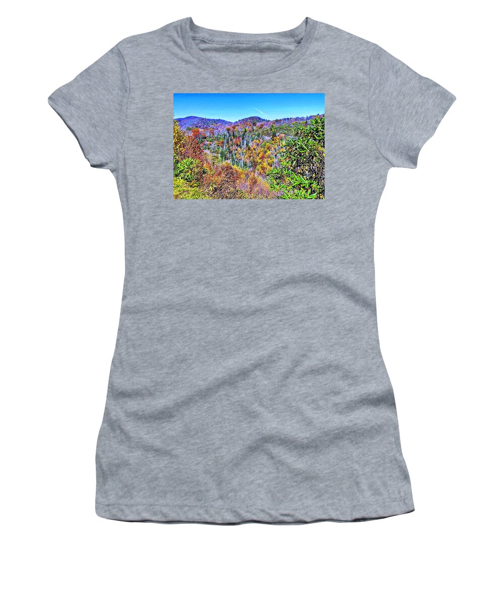 Autumn Women's T-Shirt featuring the photograph Autumn Colors by Allen Nice-Webb