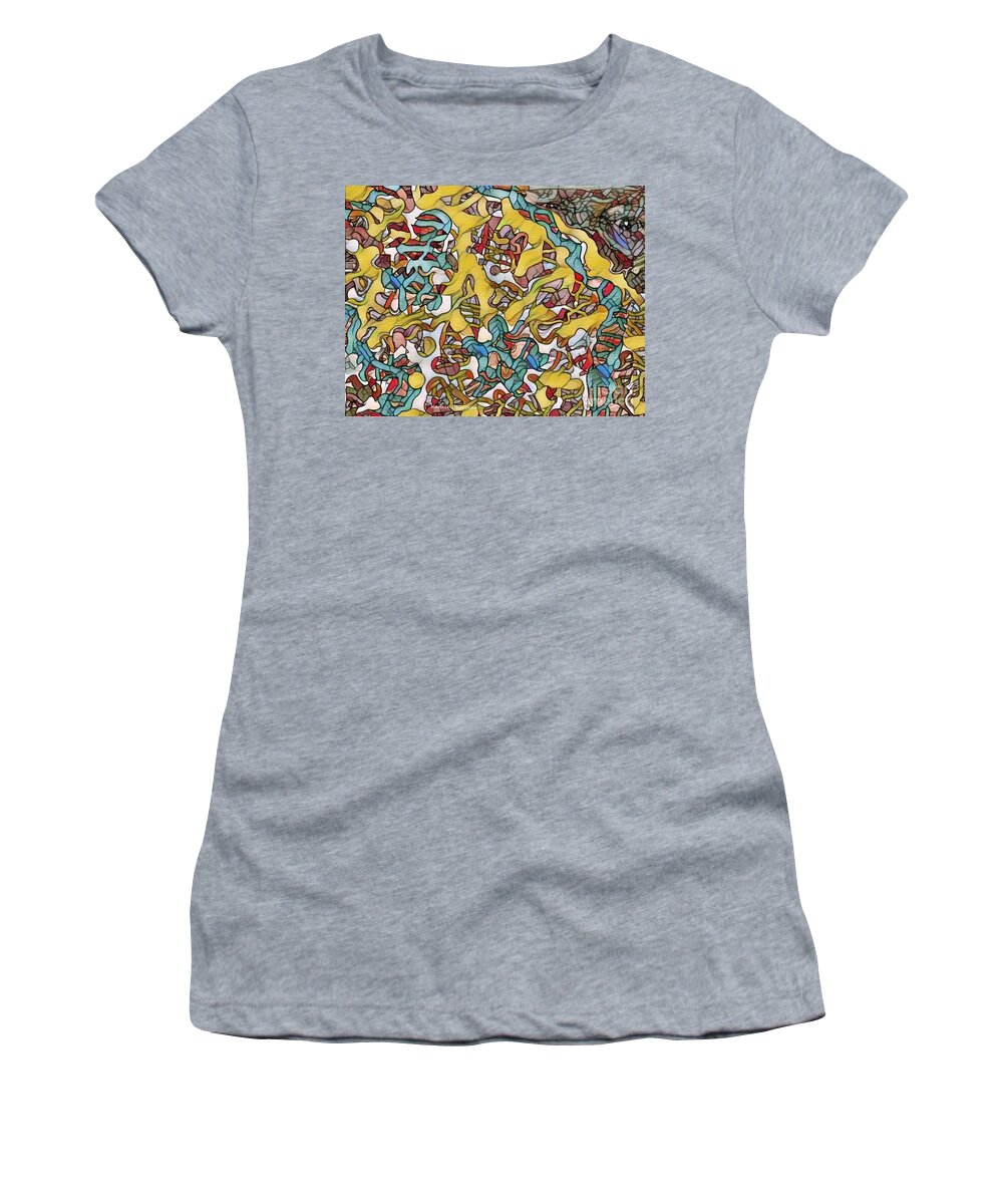 Abstract Women's T-Shirt featuring the digital art Autumn Maze by Kathie Chicoine