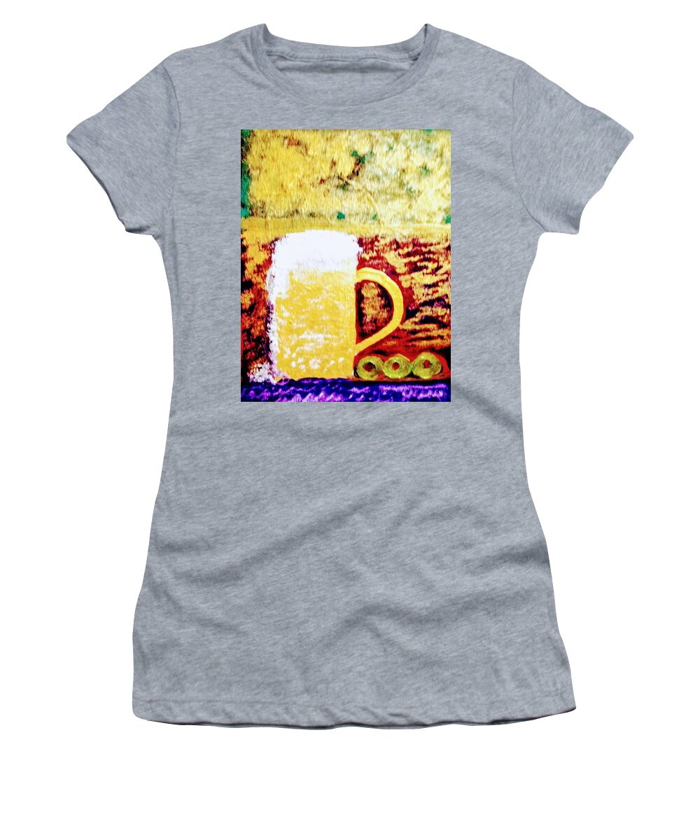 Aztec Women's T-Shirt featuring the painting Aztec Beer Bar by Anna Adams