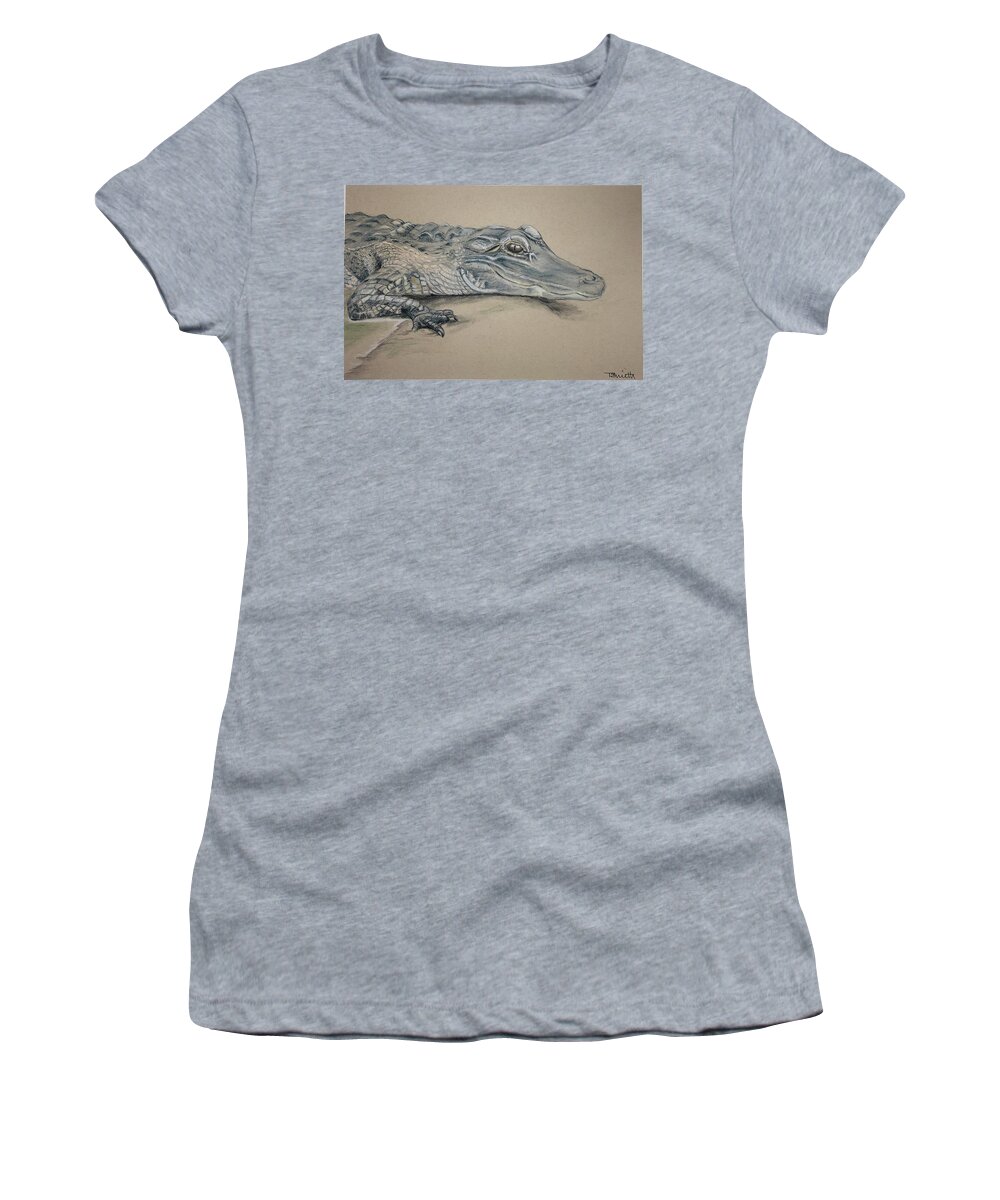 Alligator Women's T-Shirt featuring the pastel Baby Alli by Teresa Smith