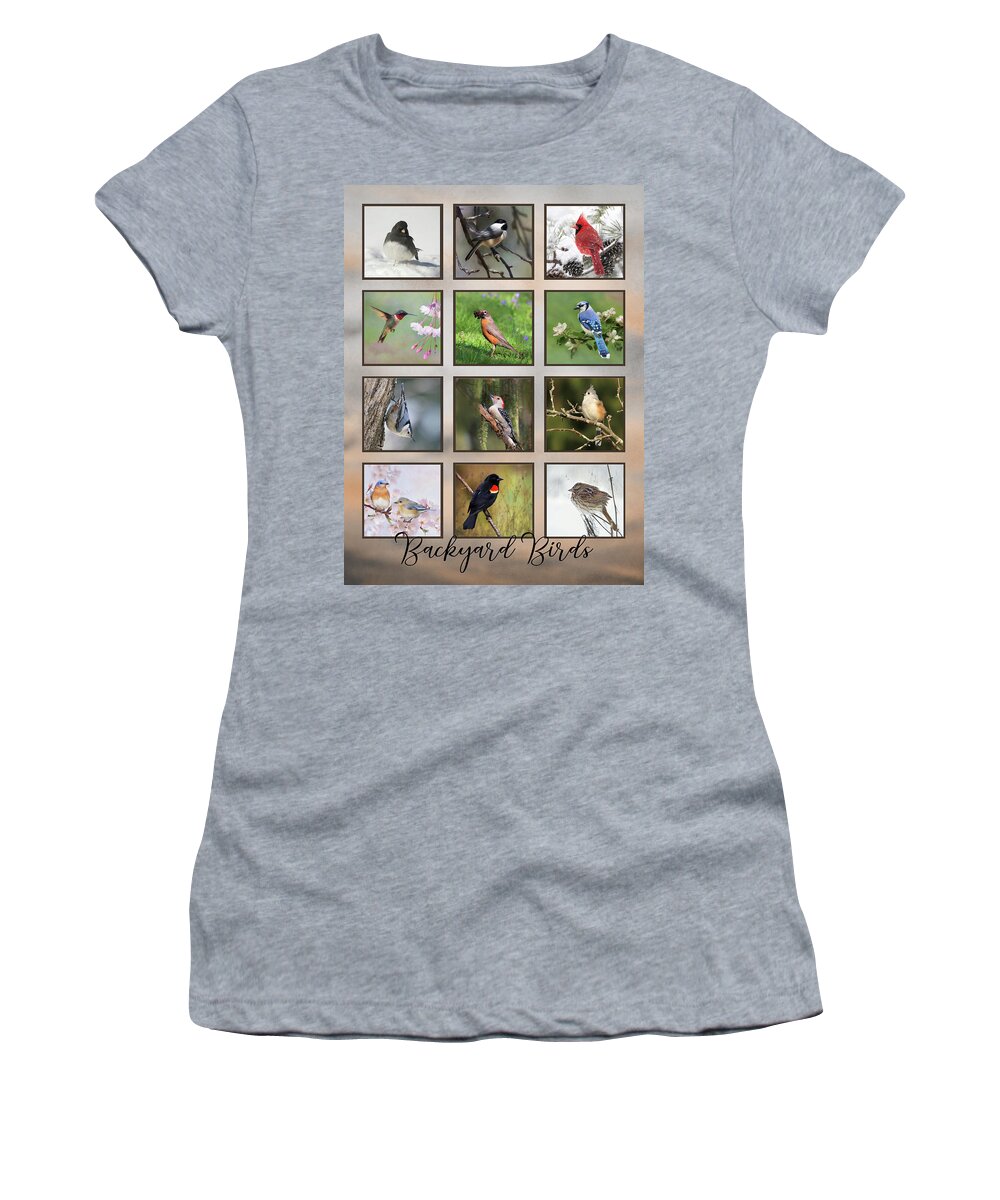 Birds Women's T-Shirt featuring the photograph Backyard Birds by Lori Deiter