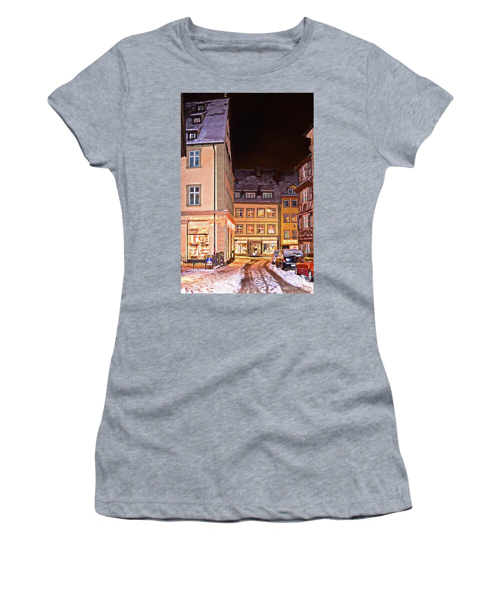 Bamberg Women's T-Shirt featuring the photograph Bamberg in the winter by Tatiana Travelways