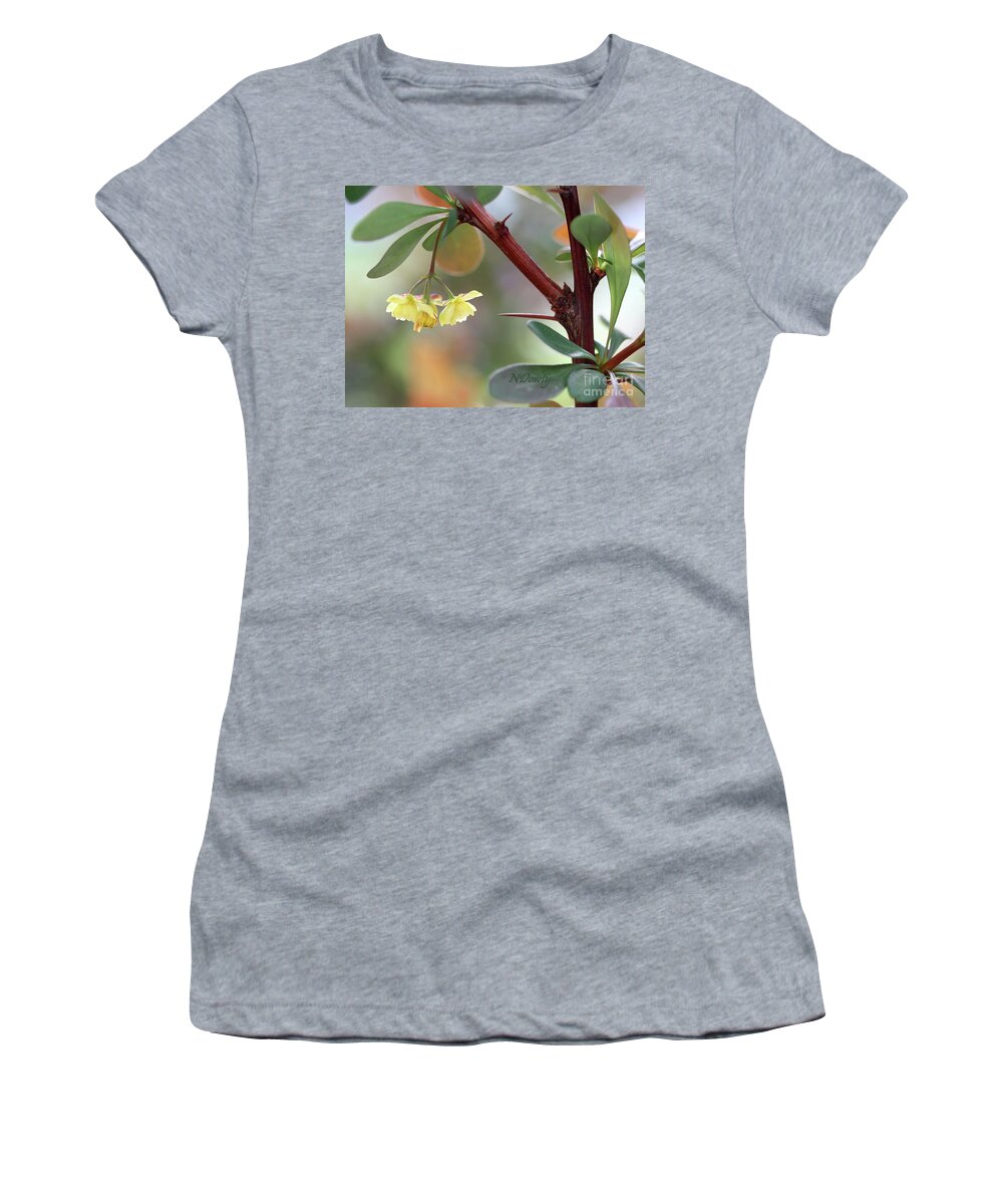 Barberry Blossom Women's T-Shirt featuring the photograph Barberry Blossom by Natalie Dowty