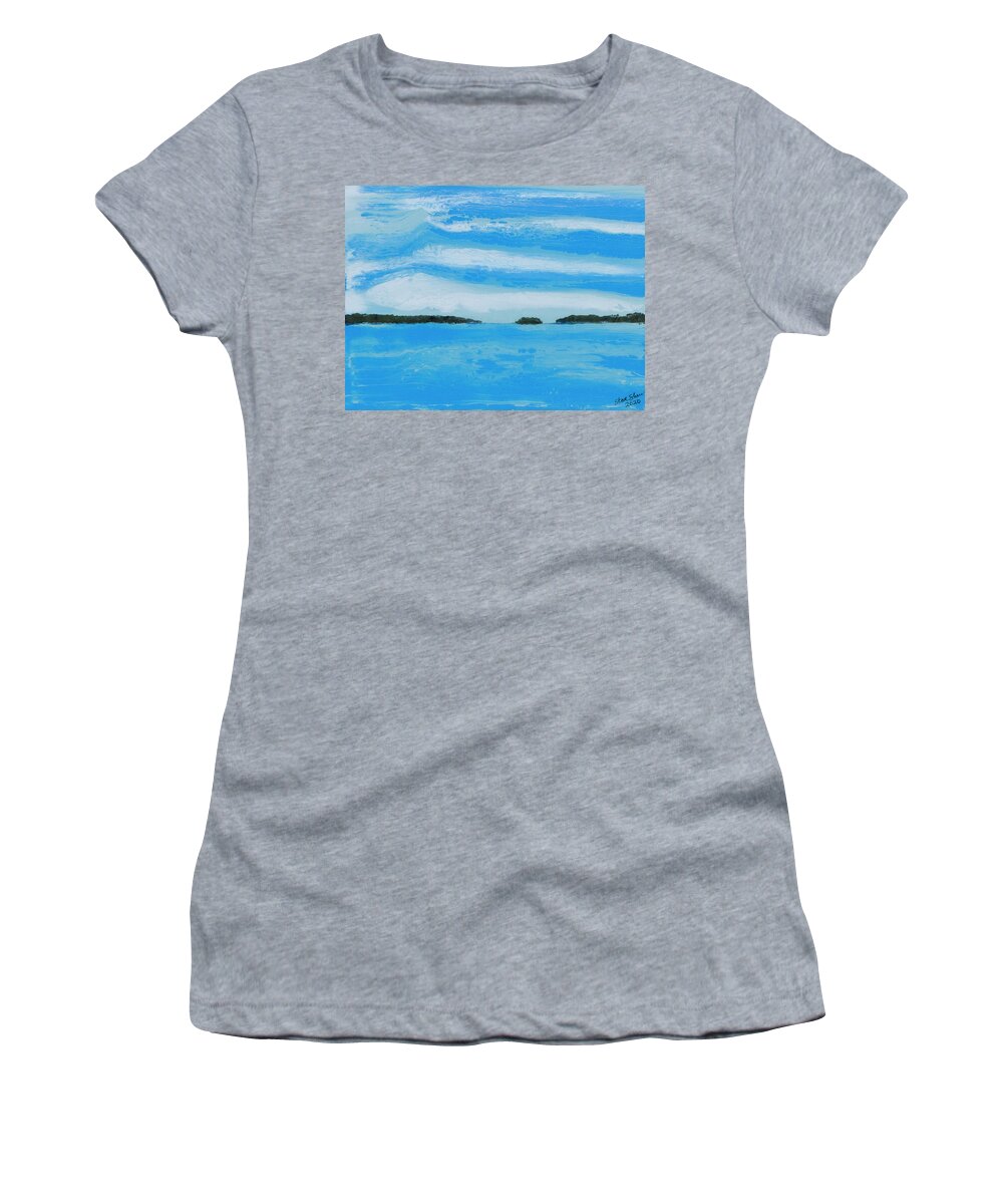 Seascape Women's T-Shirt featuring the painting Barracuda Keys by Steve Shaw