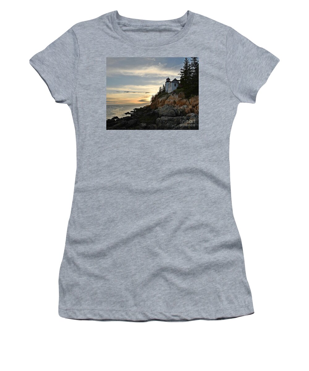 Acadia National Park Women's T-Shirt featuring the photograph Bass Harbor Head Lighthouse by Steve Brown