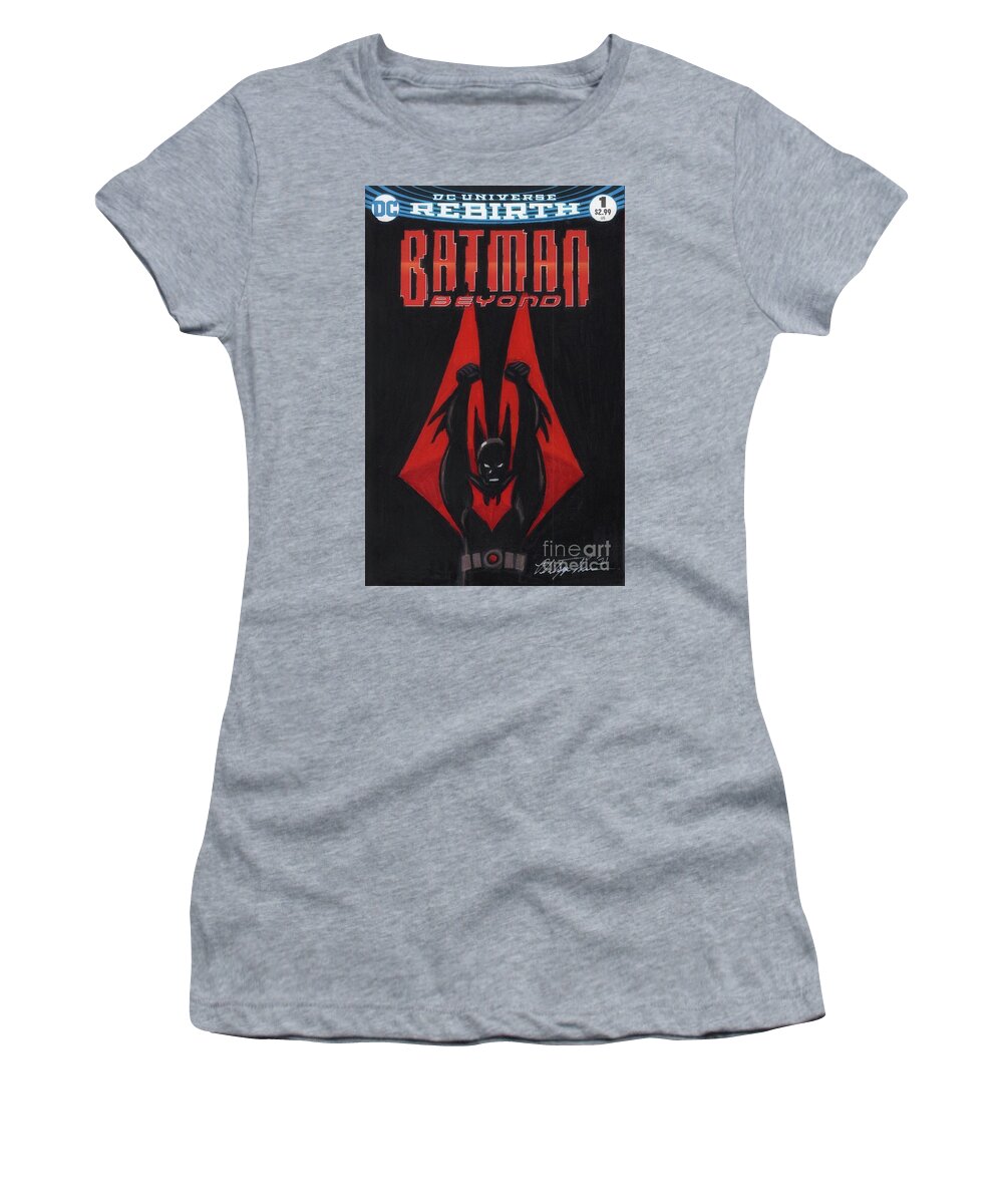 Wb Women's T-Shirt featuring the drawing Batman Beyond #1 by Philippe Thomas