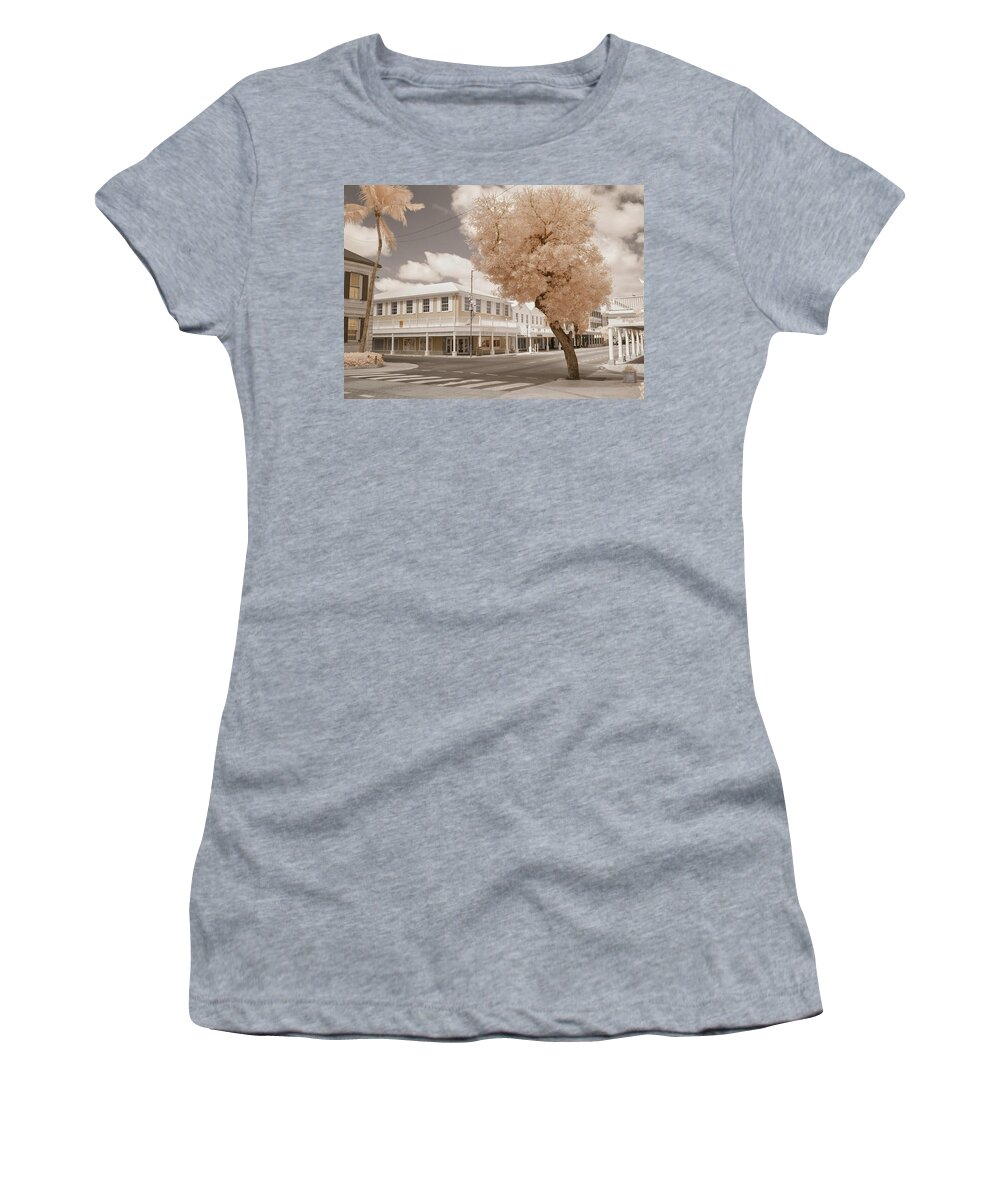 Infrared Photography Women's T-Shirt featuring the photograph Bay and Parliament Street by Gian Smith