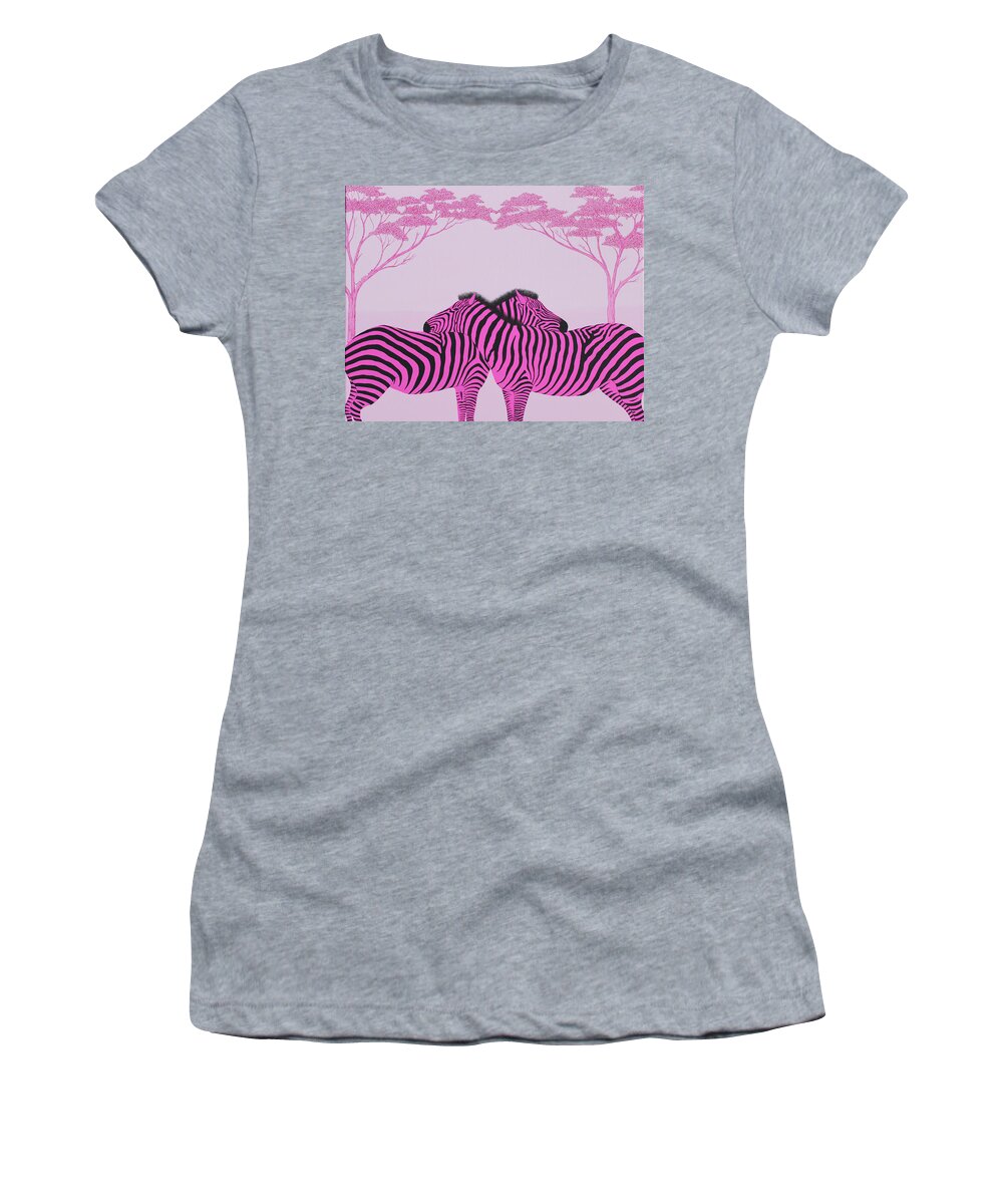 Fuchsia Women's T-Shirt featuring the painting Be Mine by Doug Miller