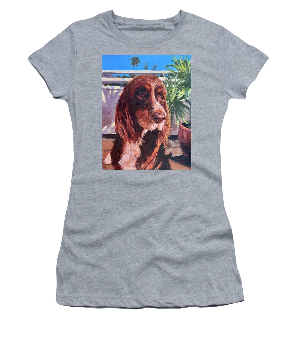 Springer Women's T-Shirt featuring the painting Beach Buddy by Laura Toth