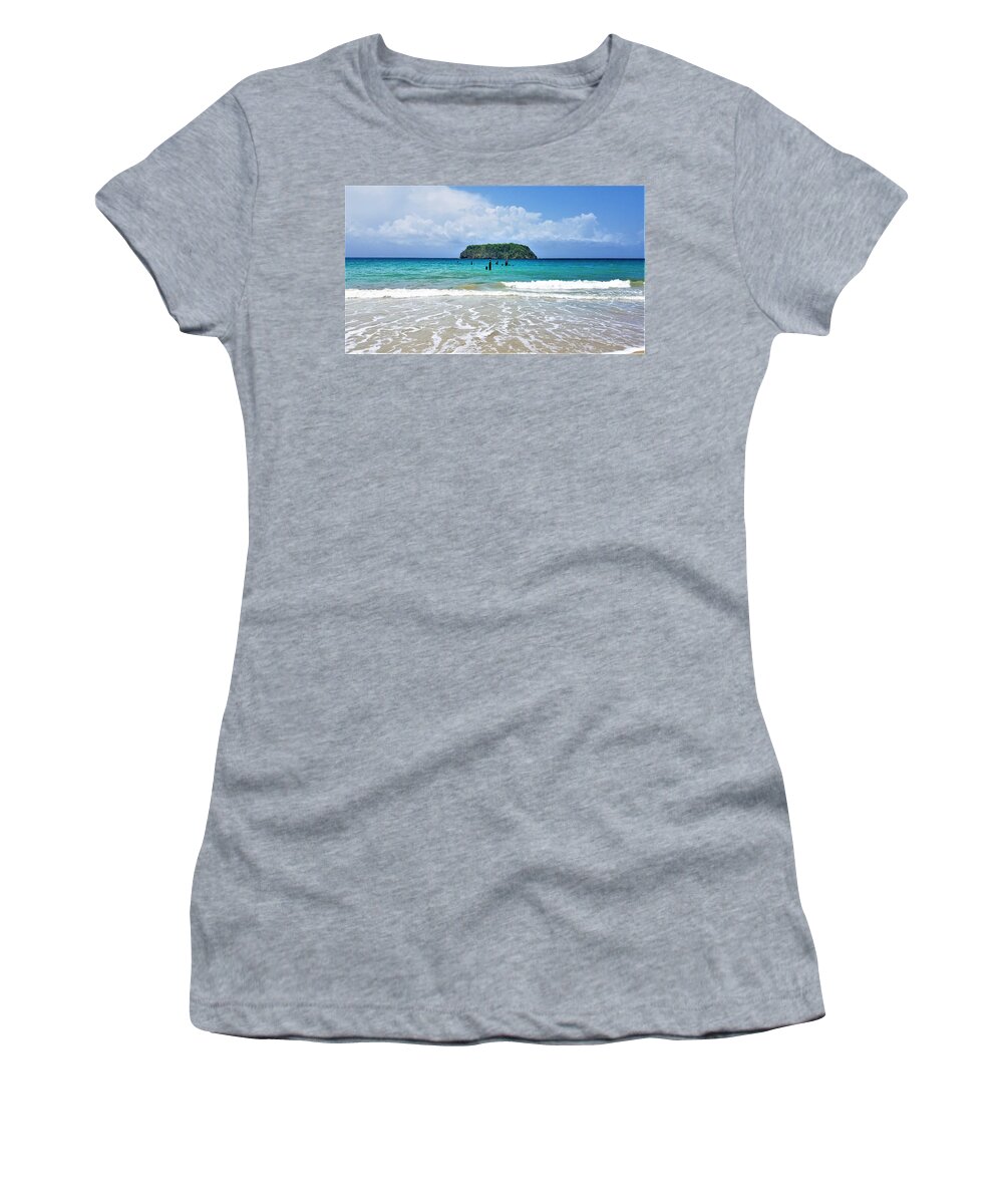 Beach Talk Women's T-Shirt featuring the digital art Beach Talk 1 by Aldane Wynter