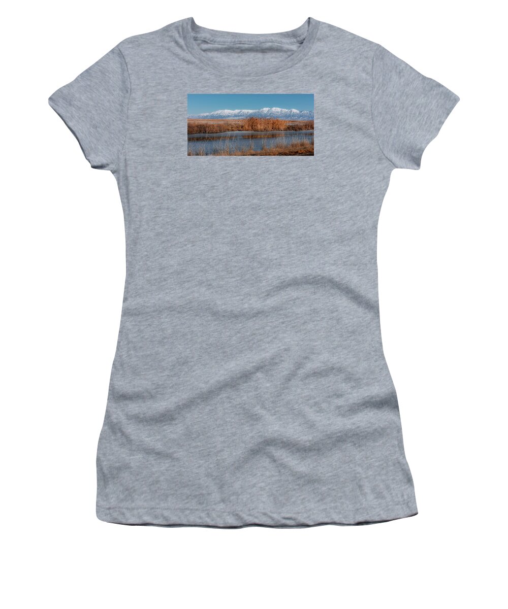 Bird Women's T-Shirt featuring the photograph Bear River Migratory Bird Refuge by Len Bomba