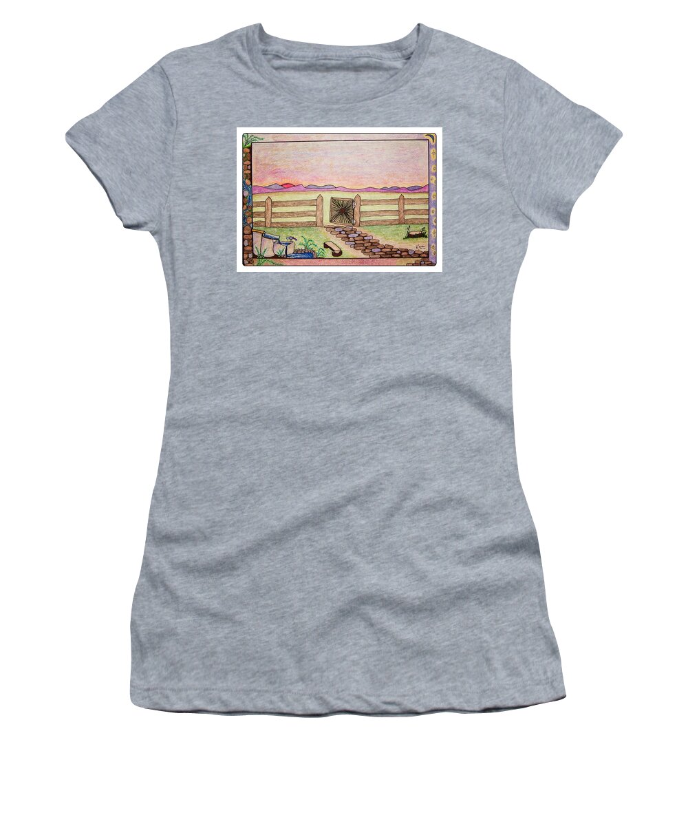 Beauty Women's T-Shirt featuring the drawing Beauty In Humility by Karen Nice-Webb