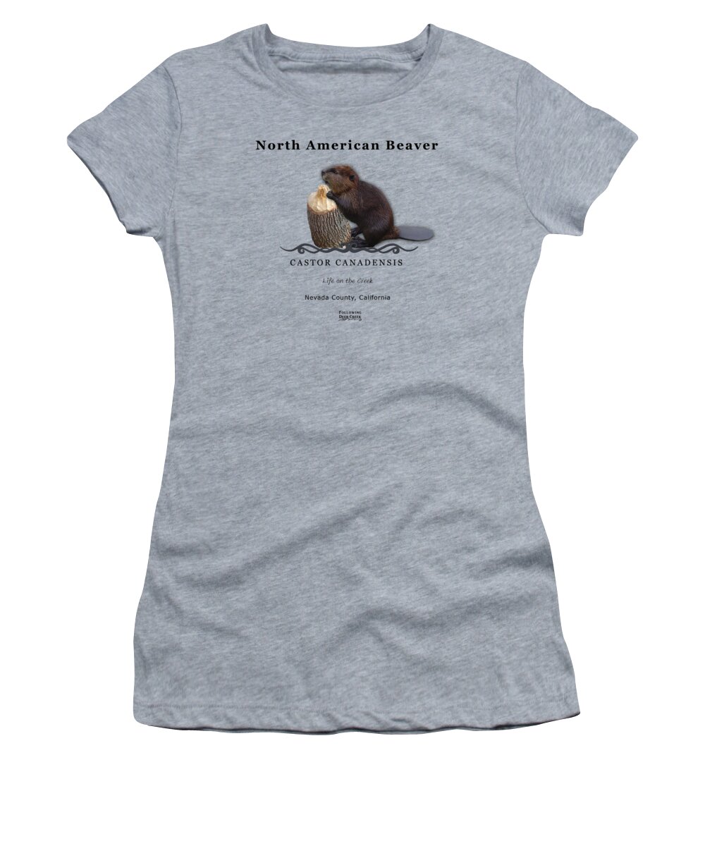North American Beaver Women's T-Shirt featuring the digital art Beaver by Lisa Redfern