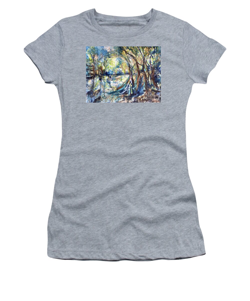 Coastal Art Women's T-Shirt featuring the painting Belle River by Francelle Theriot