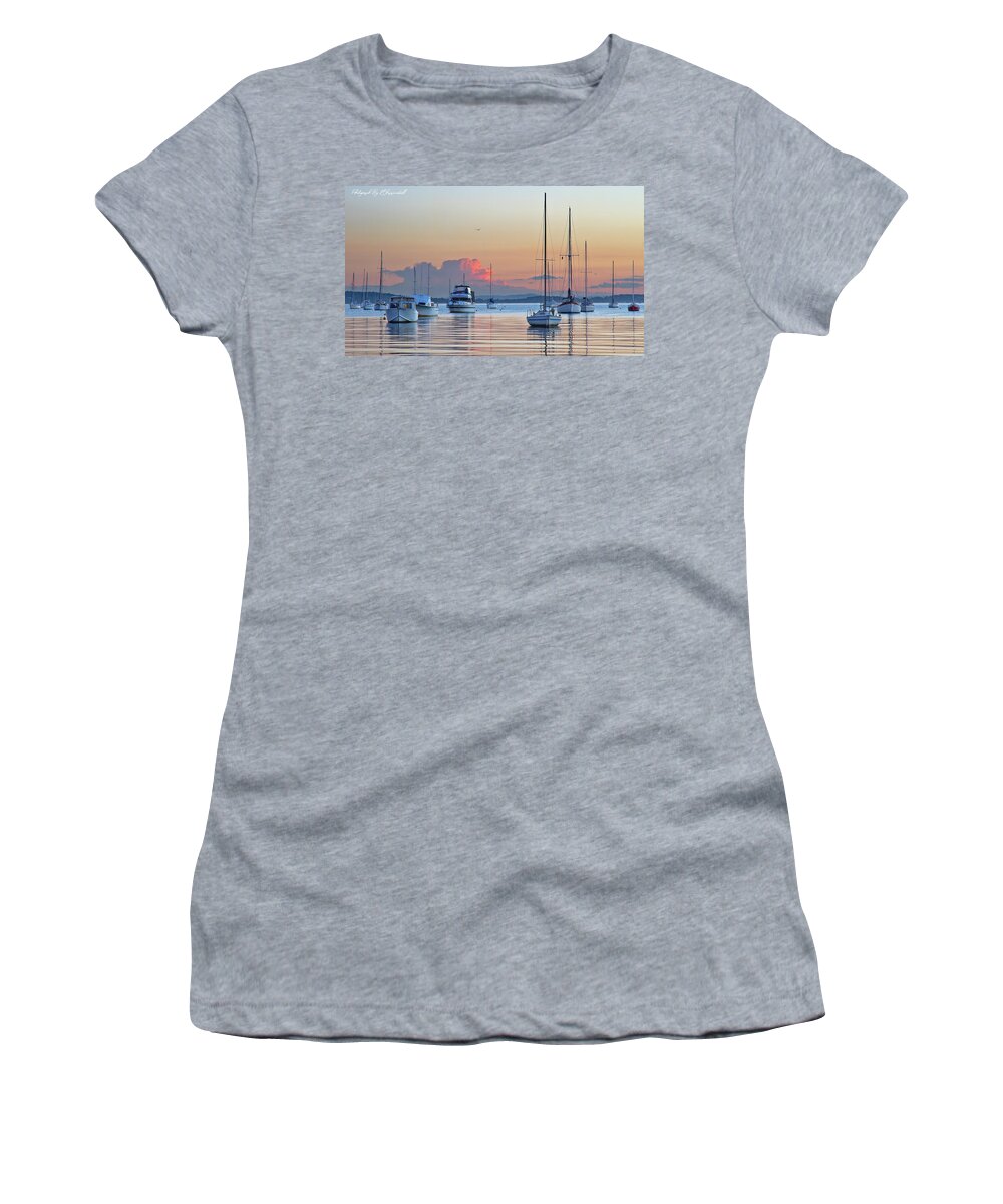 Belmont Sunset Women's T-Shirt featuring the digital art Belmont Sunset 992 by Kevin Chippindall