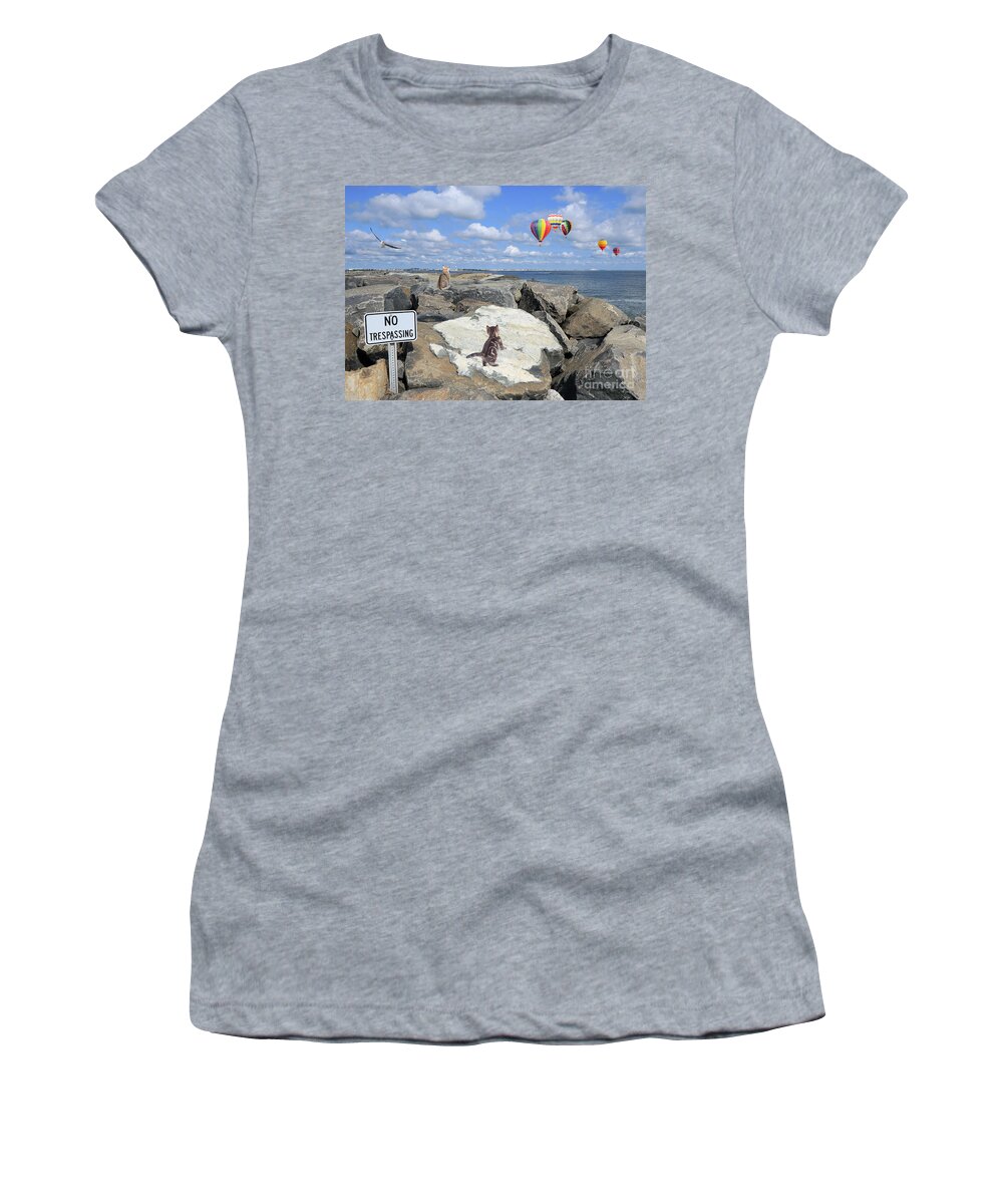 Balloons Women's T-Shirt featuring the photograph Best Seat In The House by Geoff Crego