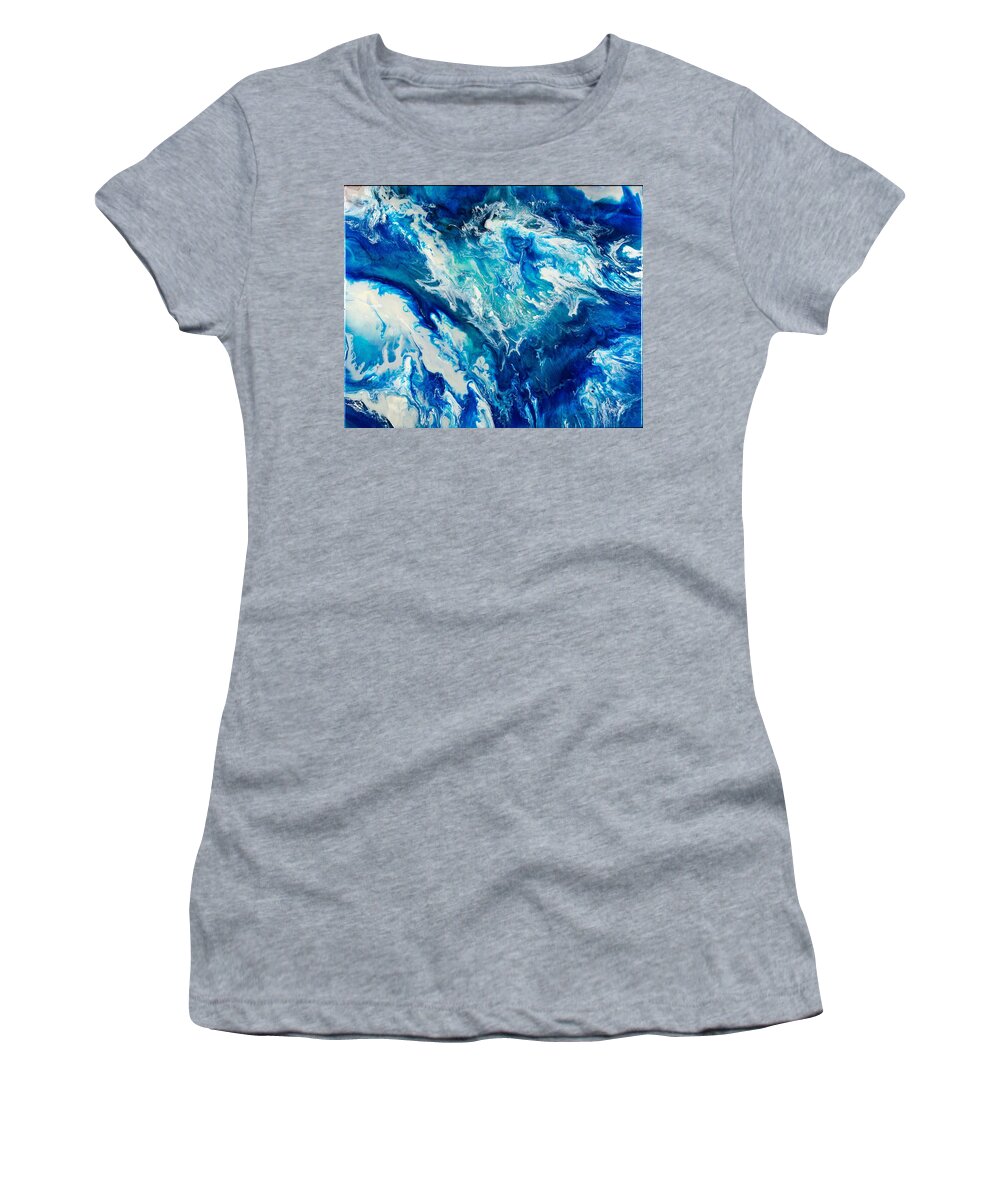 Abstract Women's T-Shirt featuring the digital art Between Heaven And Earth - Abstract Contemporary Acrylic Painting by Sambel Pedes