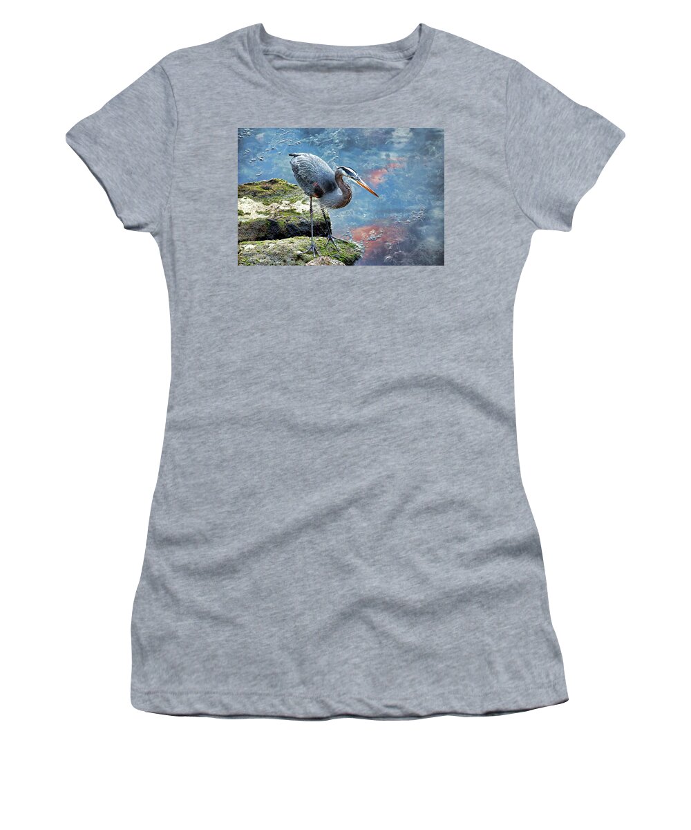 Great Blue Heron Women's T-Shirt featuring the photograph Big Blue aka Great Blue Heron by HH Photography of Florida