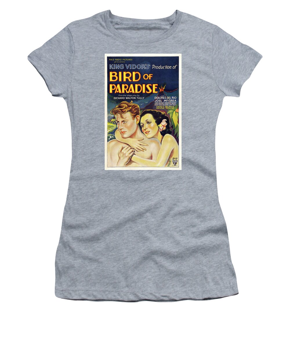 Synopsis Women's T-Shirt featuring the mixed media ''Bird of Paradise'', 1932 by Movie World Posters