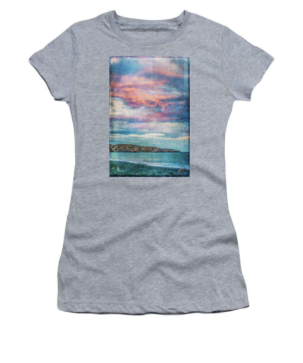 Sunset Women's T-Shirt featuring the photograph Birdlings Sunset by Roseanne Jones