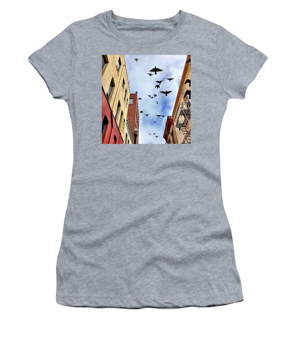  Women's T-Shirt featuring the photograph Birds Above by Julie Gebhardt