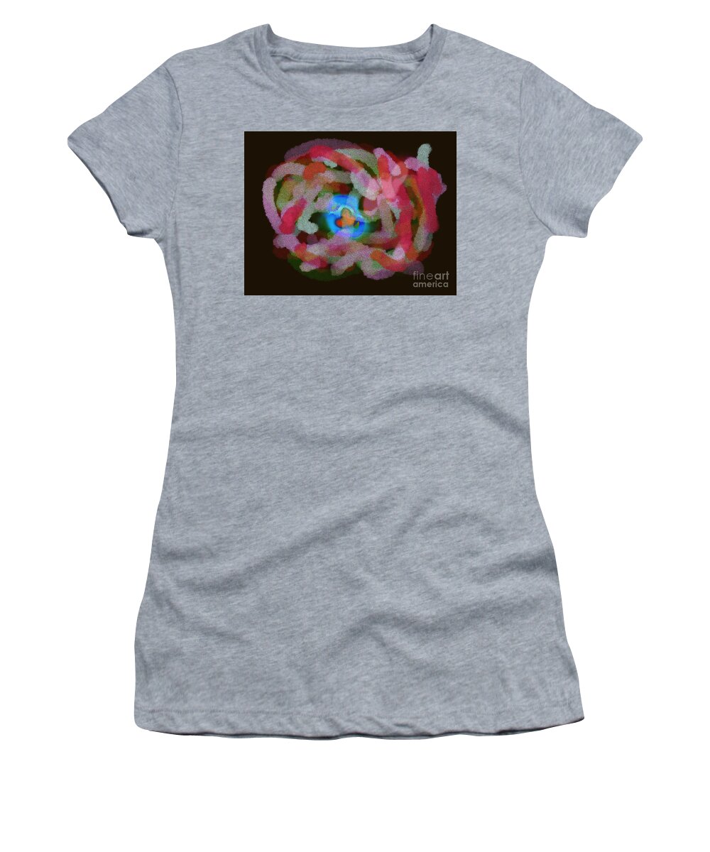 Primitive Impressionistic Expressionism Women's T-Shirt featuring the digital art Birthing an Idea by Zotshee Zotshee