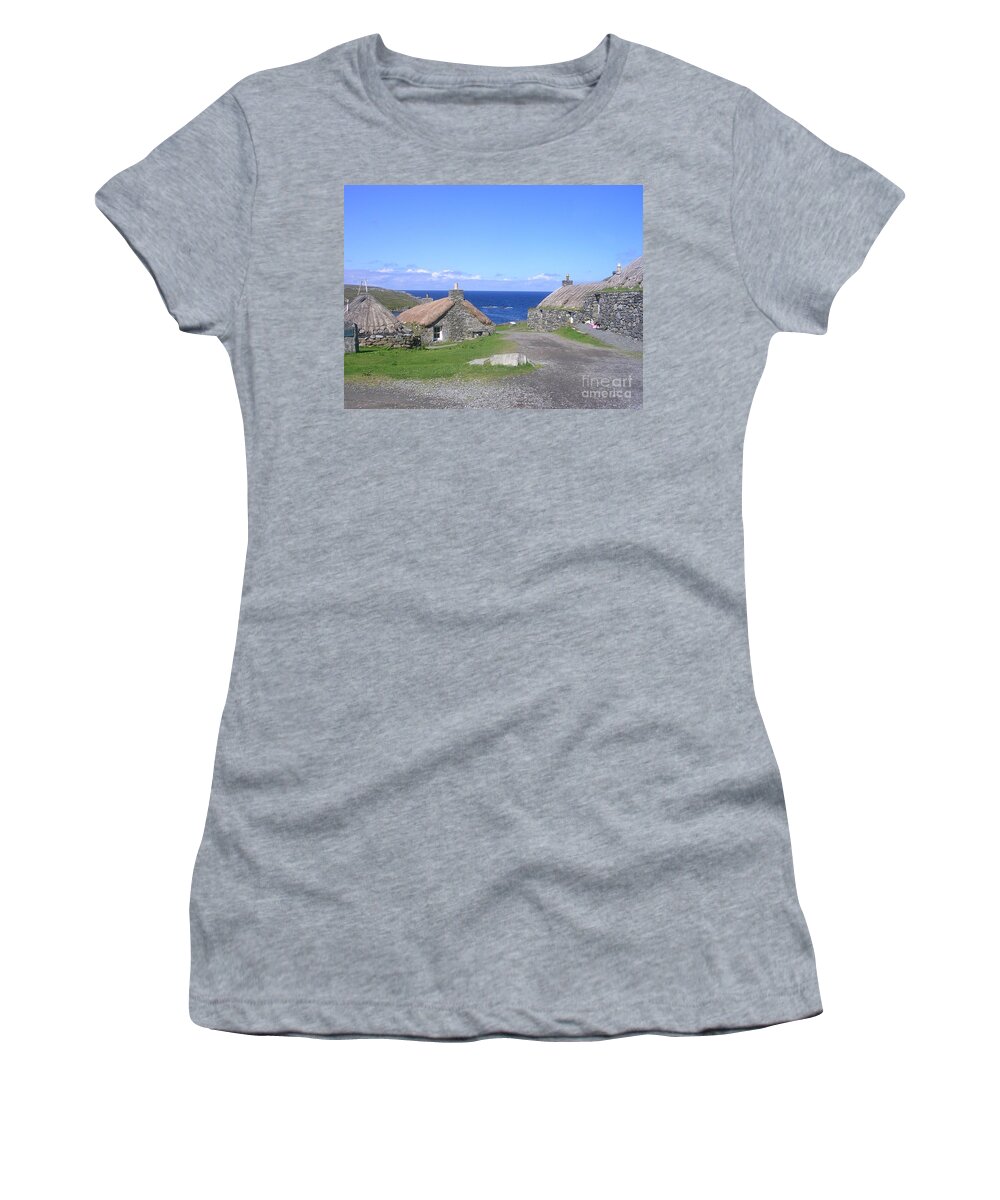 Blackhouse Village Women's T-Shirt featuring the photograph Blackhouse Village by Lesley Evered