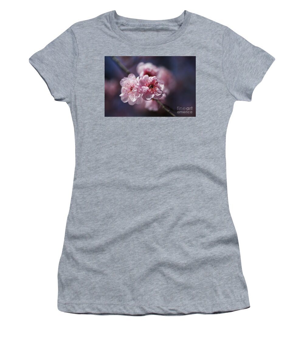 Blossom Pinks Women's T-Shirt featuring the photograph Blossom Pinks And Blue by Joy Watson