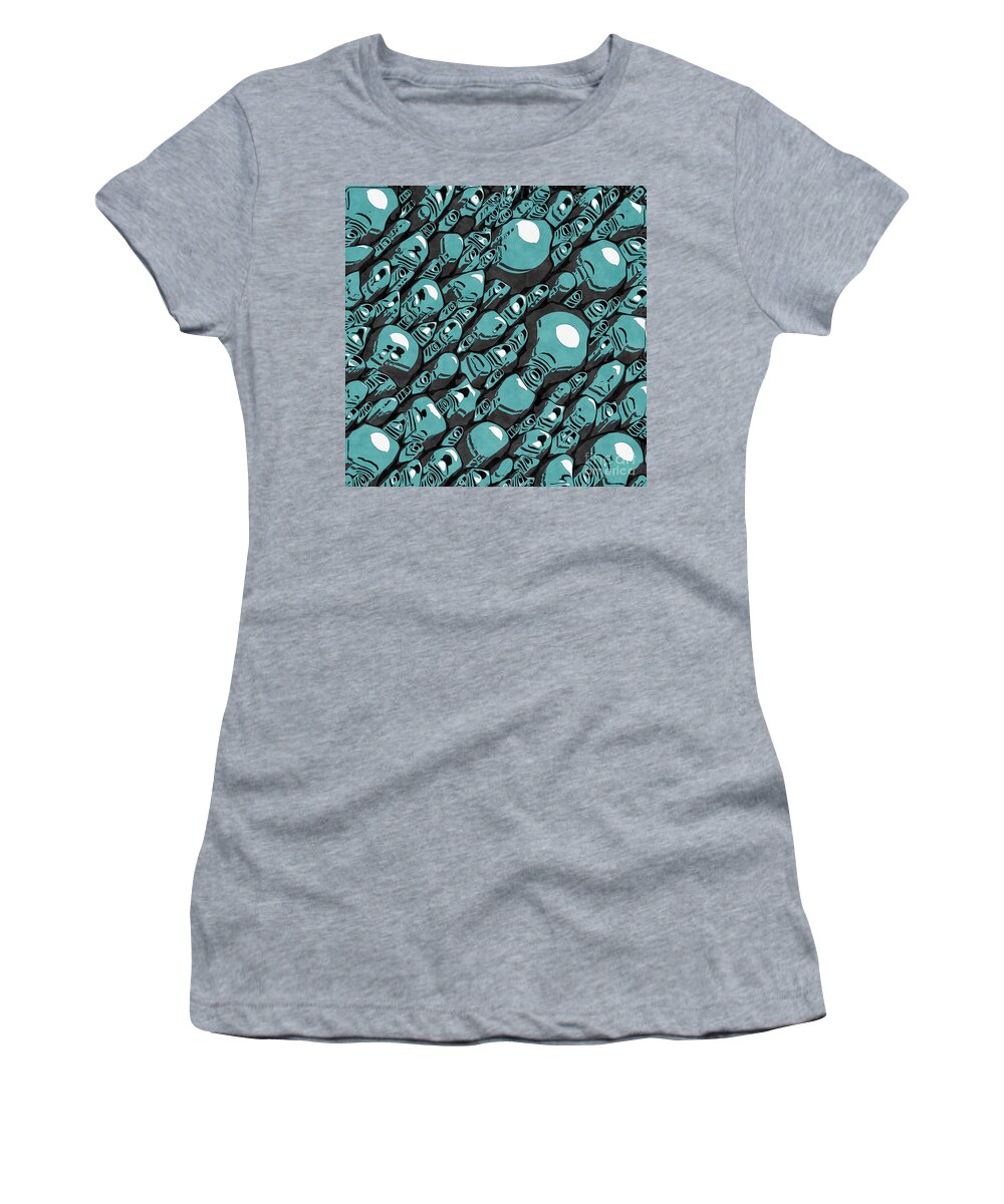 Blue Women's T-Shirt featuring the digital art Blue And Grey Abstract by Phil Perkins