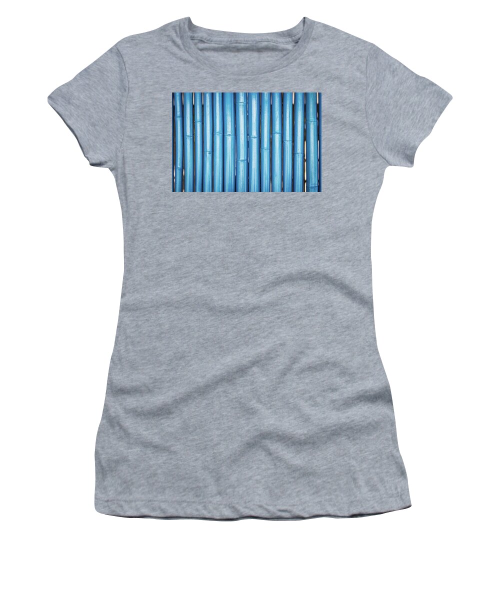 Bamboo Women's T-Shirt featuring the photograph Blue bamboo by Josu Ozkaritz