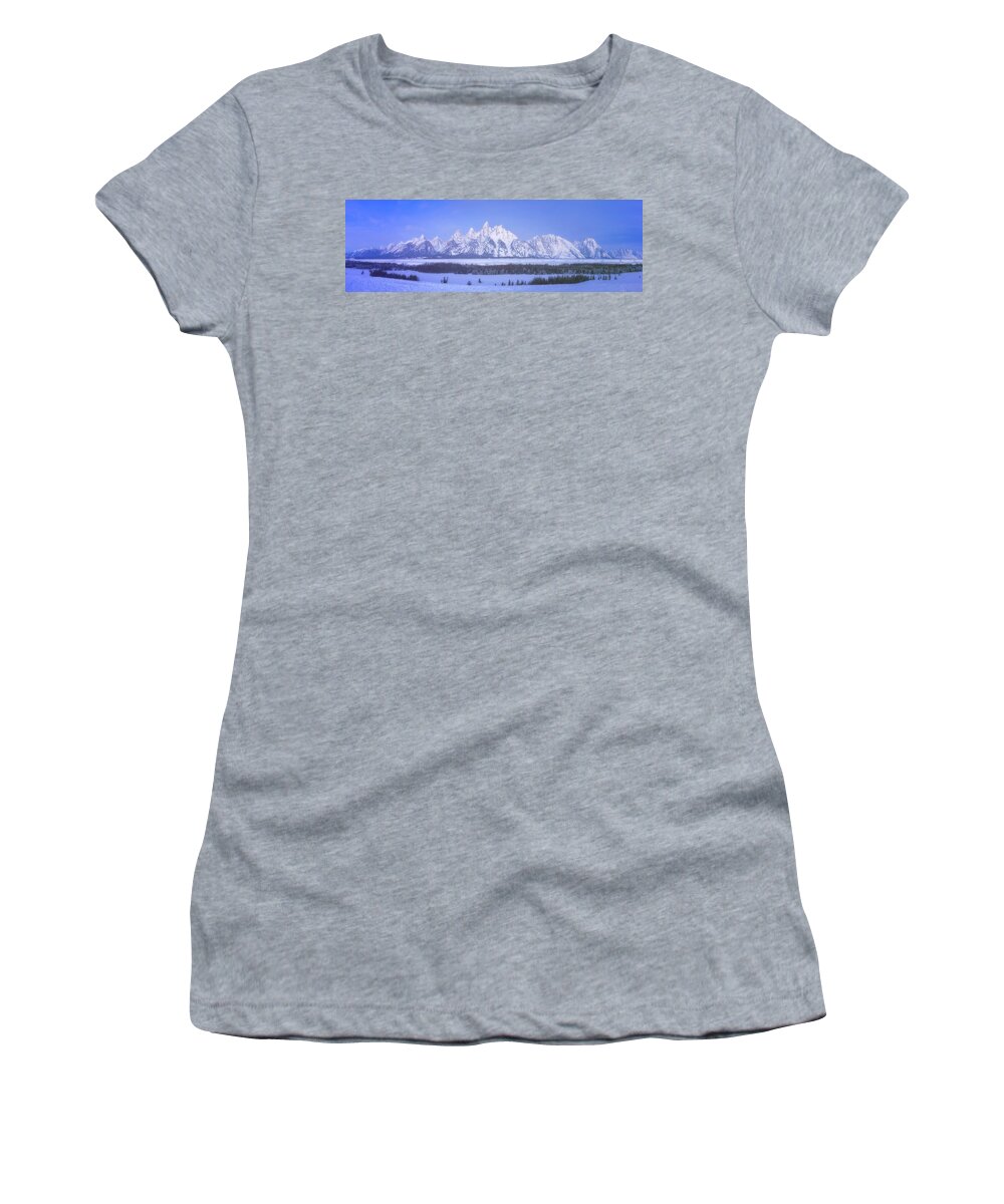 Tetons Women's T-Shirt featuring the photograph Blue Hour in the Tetons by Darren White