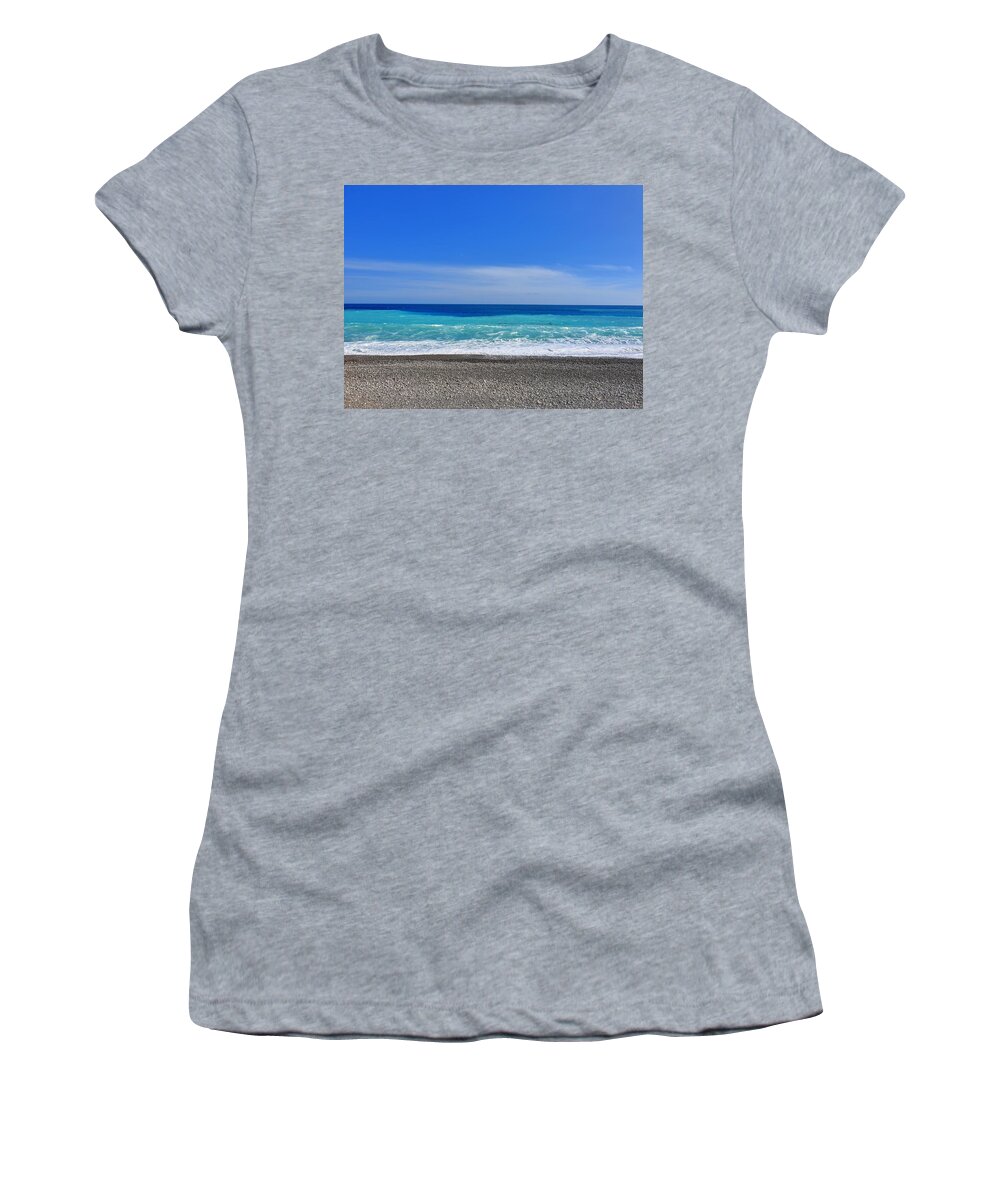 Nice Women's T-Shirt featuring the photograph Blue Layers by Andrea Whitaker