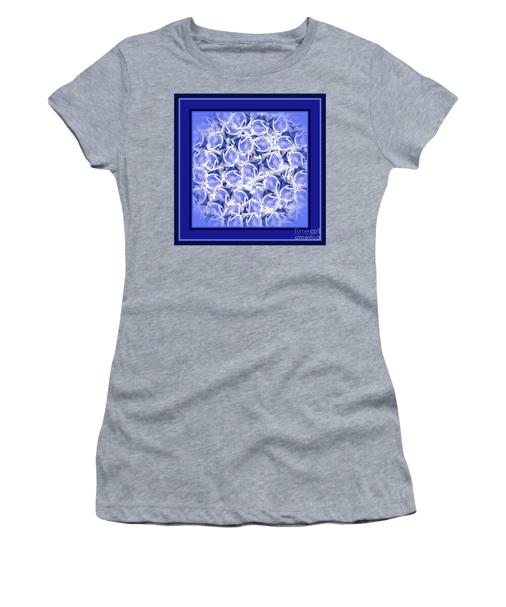 Blue Women's T-Shirt featuring the digital art Blue Roses 2020 Trending Color by Delynn Addams