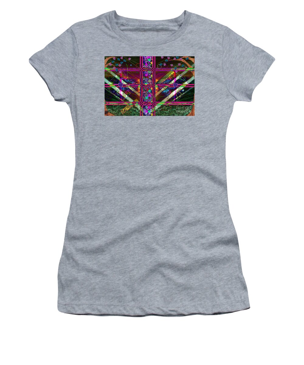 Flowers Women's T-Shirt featuring the mixed media Botanical Bliss by Diamante Lavendar