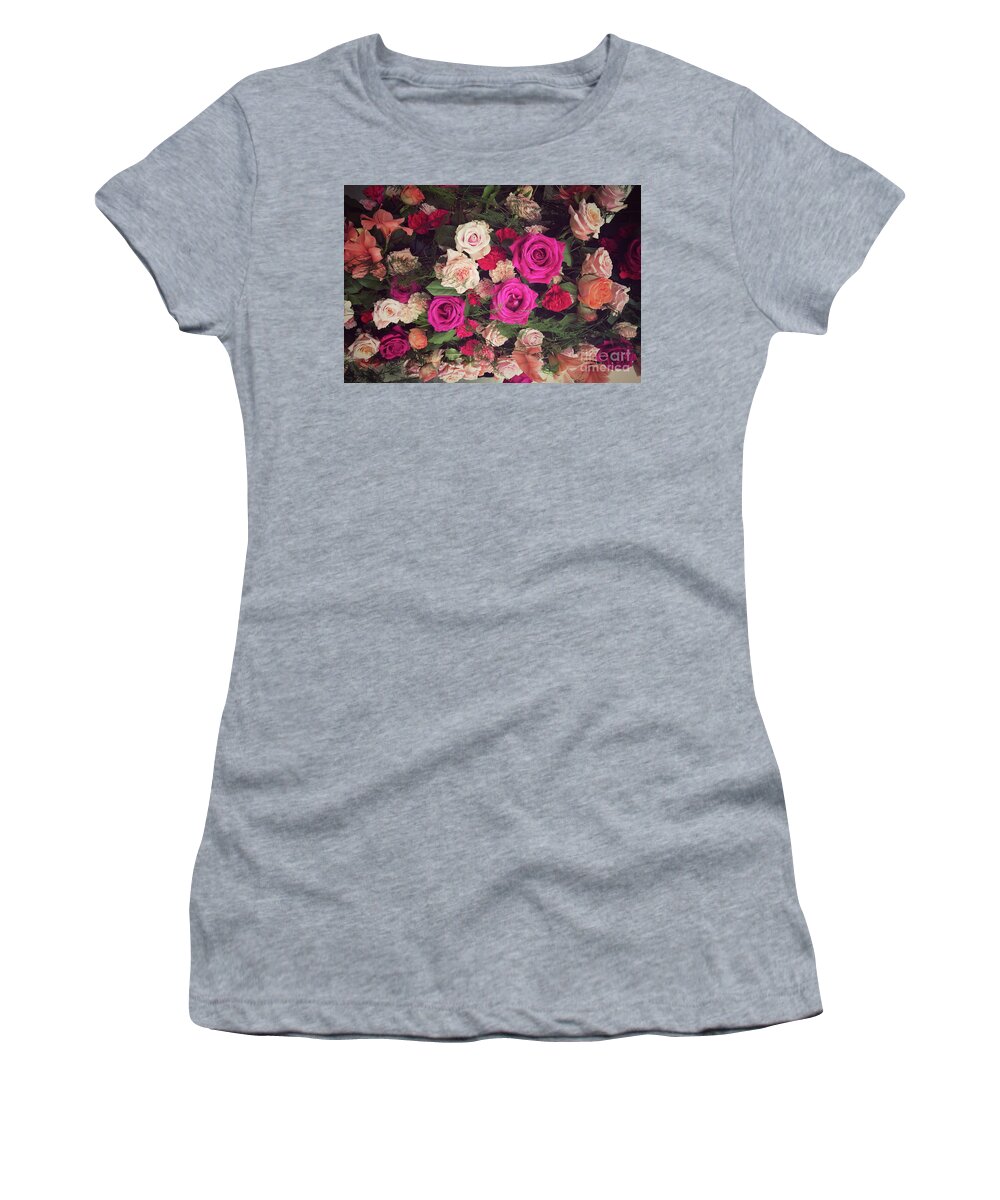 Roses Women's T-Shirt featuring the photograph Bountiful Blooms by Maria Janicki