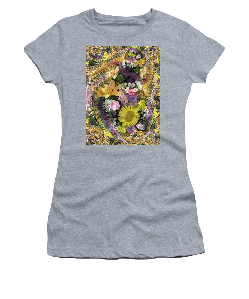 Bouquet Women's T-Shirt featuring the digital art Bouquet Fractal by Charles Robinson