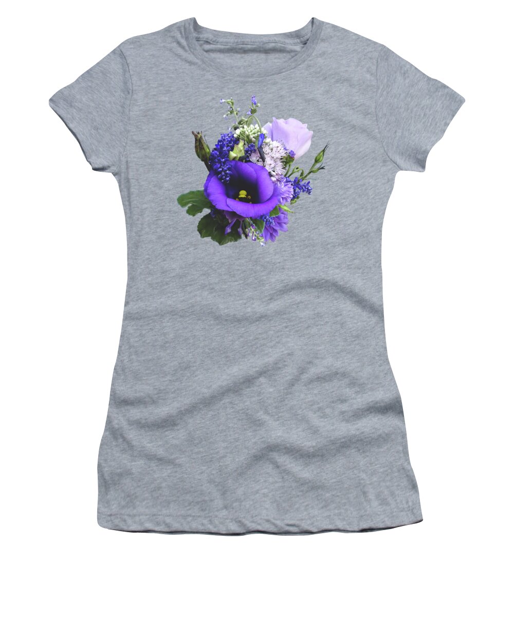 Bouquet Women's T-Shirt featuring the photograph Bouquet in Shades of Purple by Susan Savad
